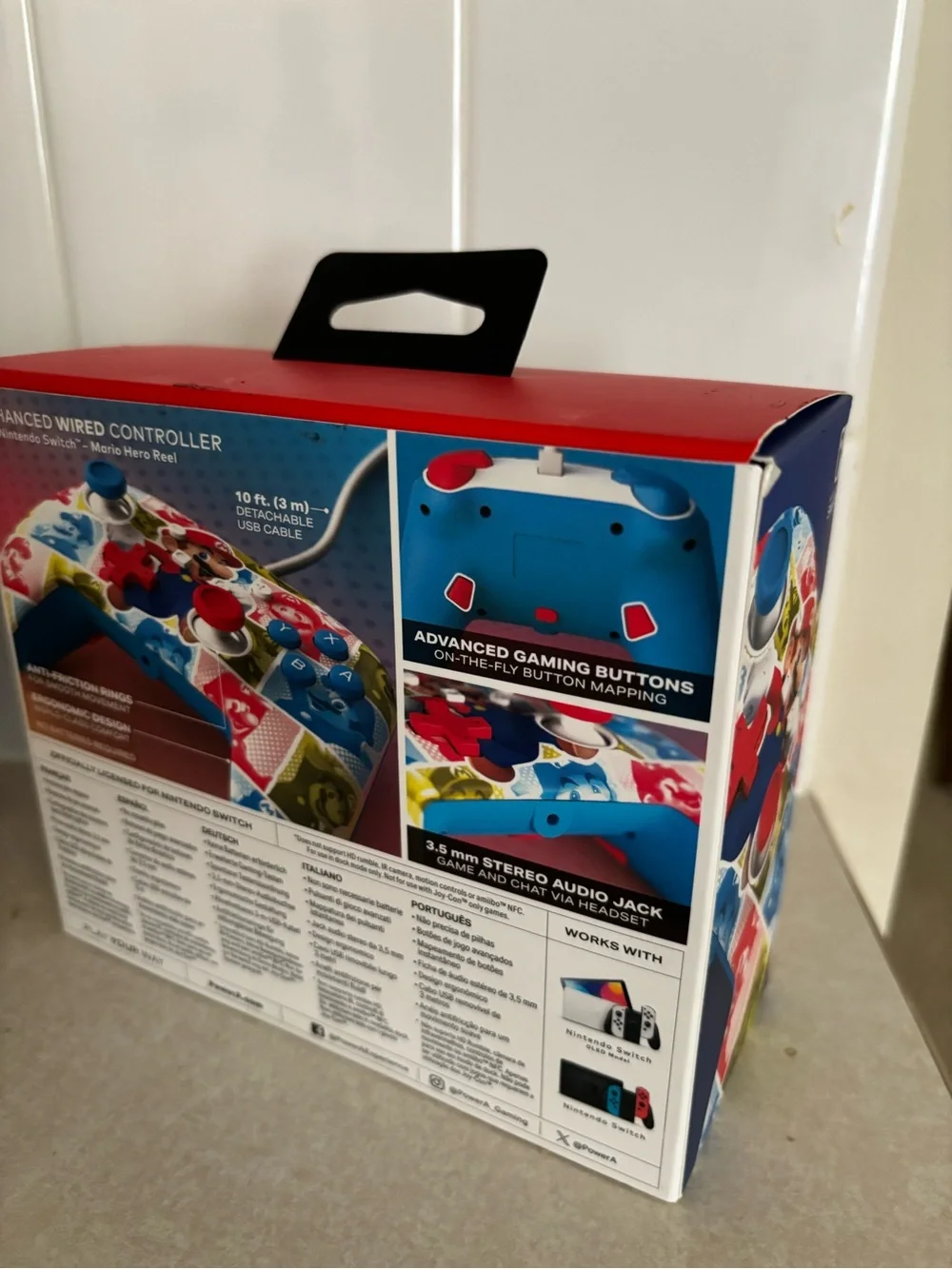 Nintendo Super Mario Wired Controller - Red Blue Yellow Green